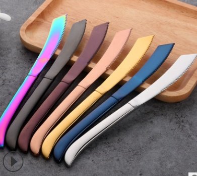 Stainless Steel Rainbow Serrated Steak Knives