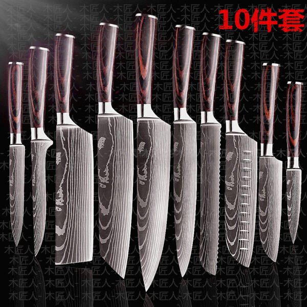 Damascus Steel Chef Knives Set 10PCs | Petra Shops